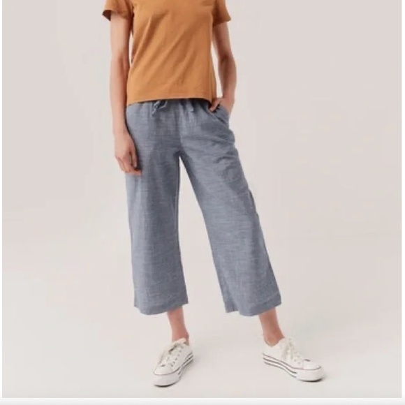 Pact Chambray Sunday Wide Leg Crop Pant - Picture 1 of 5